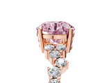 Rose gold Fancy Pink Round Cut Diamond Cluster Pavé Band with Four-Prong Setting_8