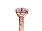 Rose gold Fancy Pink Round Cut Diamond Engagement Ring with Side Stone Accents and Four-Prong Setting_53