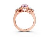 Rose gold Fancy Pink Round  Cut Diamond Five-Stone Prong Set White Gold Ring_33