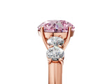 Rose gold Fancy Pink Round  Cut Diamond Five-Stone Prong Set White Gold Ring_35