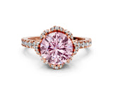 Rose gold Fancy Pink Round Cut Diamond Halo Pave Band with Four-Prong Setting_3