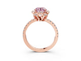 Rose gold Fancy Pink Round Cut Diamond Halo Pave Band with Four-Prong Setting_6