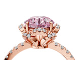 Rose gold Fancy Pink Round Cut Diamond Halo Pave Band with Four-Prong Setting_7