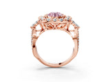 Rose gold Fancy Pink Round Cut Diamond Halo Ring with Pavé Band and Four-Prong Setting_19