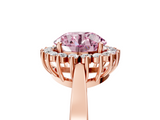Rose gold Fancy Pink Round  Cut Diamond Halo Ring with Round Brilliant Halo and Solitaire Band_5