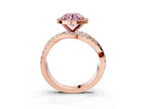 Rose gold Fancy Pink Round Cut Diamond Halo Ring with Round Split Shank and Prong Setting_39