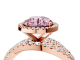 Rose gold Fancy Pink Round Cut Diamond Halo Ring with Round Split Shank and Prong Setting_40