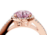 Rose gold Fancy Pink Round Cut Diamond Halo Split Shank Engagement Ring_43