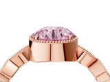 Rose gold Fancy Pink Round  Cut Diamond Milgrain Marquise Band with Prong Setting_7