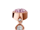 Rose gold Fancy Pink Round  Cut Diamond Milgrain Marquise Band with Prong Setting_8