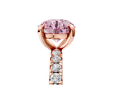 Rose gold Fancy Pink Round  Cut Diamond Pavé Band with Four-Prong Setting_5
