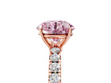 Rose gold Fancy Pink Round Cut Diamond Pavé Solitaire Engagement Ring with Four-Prong Setting_22