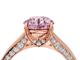 Rose gold Fancy Pink Round  Cut Diamond Pave Band with Four-Prong Setting_4