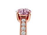 Rose gold Fancy Pink Round  Cut Diamond Pave Band with Four-Prong Setting_5