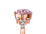 Rose gold Fancy Pink Round Cut Diamond Ring with Side Stones and Four-Prong Setting_61