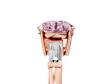 Rose gold Fancy Pink Round  Cut Diamond Ring with Tapered Baguette Side Stones in Four-Prong Setting_5
