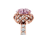 Rose gold Fancy Pink Round Cut Diamond Scalloped Halo Engagement Ring with Round Shared Prong Band_17
