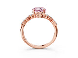 Rose gold Fancy Pink Round Cut Diamond Scattered Round Accent Ring with Prong Setting_15
