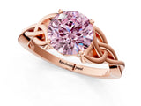 Rose gold Fancy Pink Round Cut Diamond Solitaire Celtic Knot Ring with Four-Prong Setting_18
