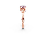Rose gold Fancy Pink Round Cut Diamond Solitaire Celtic Knot Ring with Four-Prong Setting_19