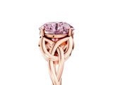 Rose gold Fancy Pink Round Cut Diamond Solitaire Celtic Knot Ring with Four-Prong Setting_22