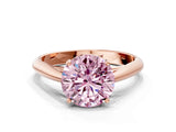 Rose gold Fancy Pink Round Cut Diamond Solitaire Engagement Ring with Cathedral Setting and Four-Prong Mount_17