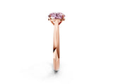 Rose gold Fancy Pink Round Cut Diamond Solitaire Engagement Ring with Cathedral Setting and Four-Prong Mount_19