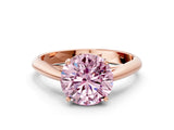 Rose gold Fancy Pink Round Cut Diamond Solitaire Engagement Ring with Cathedral Setting and Four-Prong Mount_24