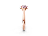 Rose gold Fancy Pink Round Cut Diamond Solitaire Engagement Ring with Cathedral Setting and Four-Prong Mount_26