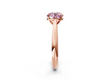 Rose gold Fancy Pink Round Cut Diamond Solitaire Engagement Ring with Cathedral Setting and Four-Prong Mount_38