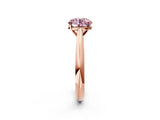 Rose gold Fancy Pink Round Cut Diamond Solitaire Engagement Ring with Cathedral Setting and Four-Prong Mount_86