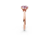 Rose gold Fancy Pink Round Cut Diamond Solitaire Engagement Ring with Classic Band and Four-Prong Setting_19
