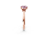 Rose gold Fancy Pink Round Cut Diamond Solitaire Engagement Ring with Classic Band and Four-Prong Setting_24