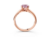 Rose gold Fancy Pink Round Cut Diamond Solitaire Engagement Ring with Classic Band and Four-Prong Setting_25