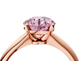 Rose gold Fancy Pink Round Cut Diamond Solitaire Engagement Ring with Classic Band and Four-Prong Setting_26
