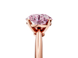 Rose gold Fancy Pink Round Cut Diamond Solitaire Engagement Ring with Classic Band and Four-Prong Setting_27