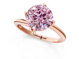 Rose gold Fancy Pink Round Cut Diamond Solitaire Engagement Ring with Four-Prong Setting and Classic Band_21