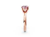 Rose gold Fancy Pink Round Cut Diamond Solitaire Engagement Ring with Round Band and Four-Prong Setting_151