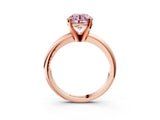 Rose gold Fancy Pink Round Cut Diamond Solitaire Engagement Ring with Round Band and Four-Prong Setting_152