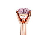 Rose gold Fancy Pink Round Cut Diamond Solitaire Engagement Ring with Round Band and Four-Prong Setting_154