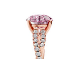 Rose gold Fancy Pink Round Cut Diamond Solitaire Engagement Ring with Twisted Pavé Band and Four-Prong Setting_53