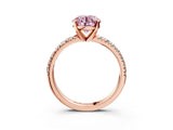 Rose gold Fancy Pink Round Cut Diamond Solitaire Pavé Engagement Ring with Round Band and Prong Setting_51