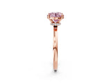 Rose gold Fancy Pink Round Cut Diamond Solitaire Ring with Classic Band and Four-Prong Setting_2