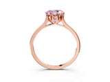 Rose gold Fancy Pink Round Cut Diamond Solitaire Ring with Flower Prong Setting and Classic Band_15