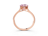 Rose gold Fancy Pink Round Cut Diamond Solitaire Ring with Flower Prong Setting and Classic Band_36