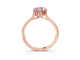 Rose gold Fancy Pink Round Cut Diamond Solitaire Ring with Flower Prong Setting and Classic Band_39