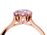 Rose gold Fancy Pink Round Cut Diamond Solitaire Ring with Flower Prong Setting and Classic Band_40