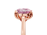 Rose gold Fancy Pink Round Cut Diamond Solitaire Ring with Flower Prong Setting and Classic Band_41