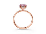 Rose gold Fancy Pink Round Cut Diamond Solitaire Ring with Four-Prong Setting and Pavé Band_6