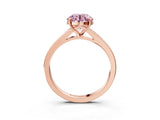 Rose gold Fancy Pink Round Cut Diamond Solitaire Ring with Pavé Band and Prong Setting_15